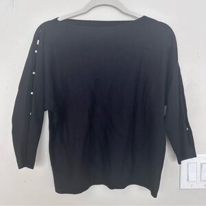 Reserved Pearl embellished boatneck black sweater. Size 4